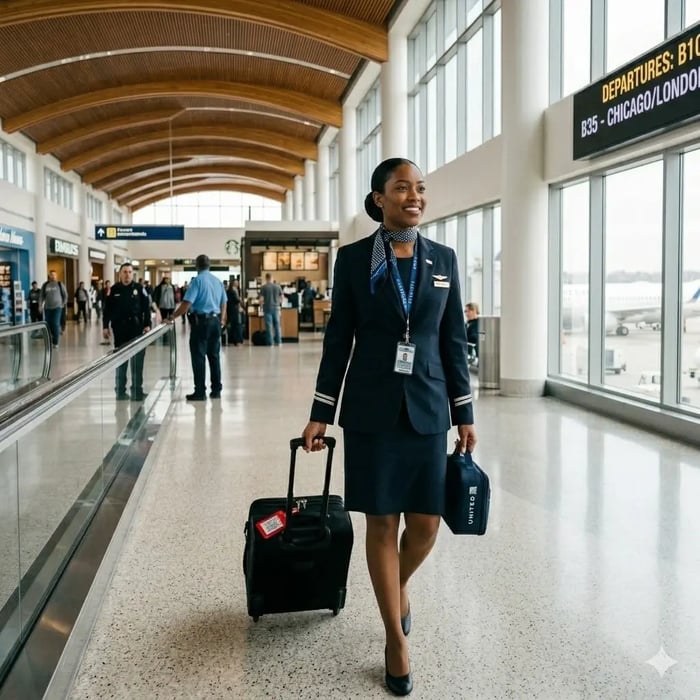 Attendant Walking Through Airport (2)