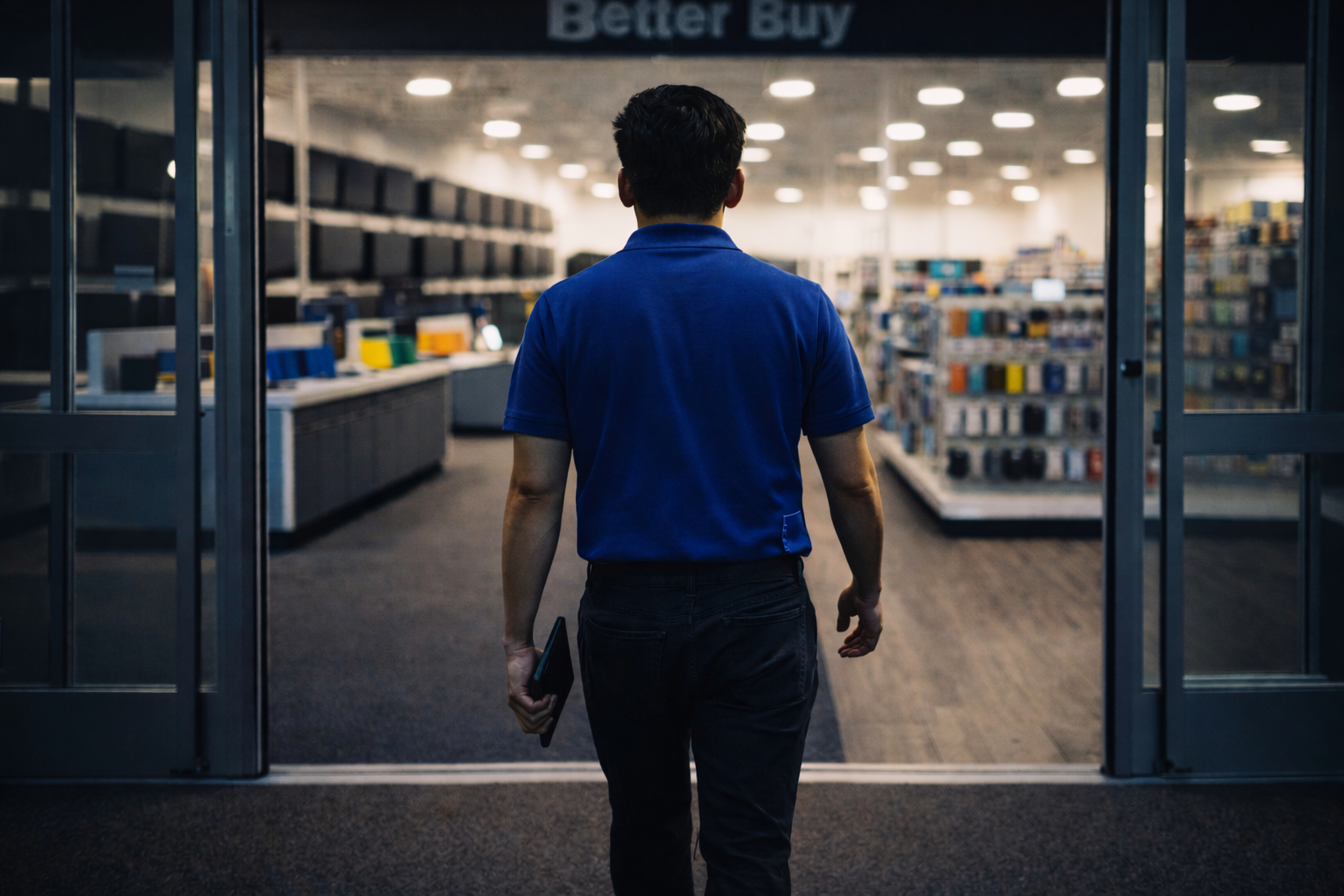 Best Buy Employee Walking In Best Buy Employee Walking In