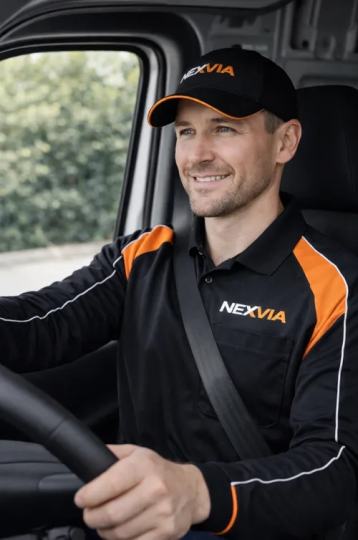 Fed Ex Uniform man driving van