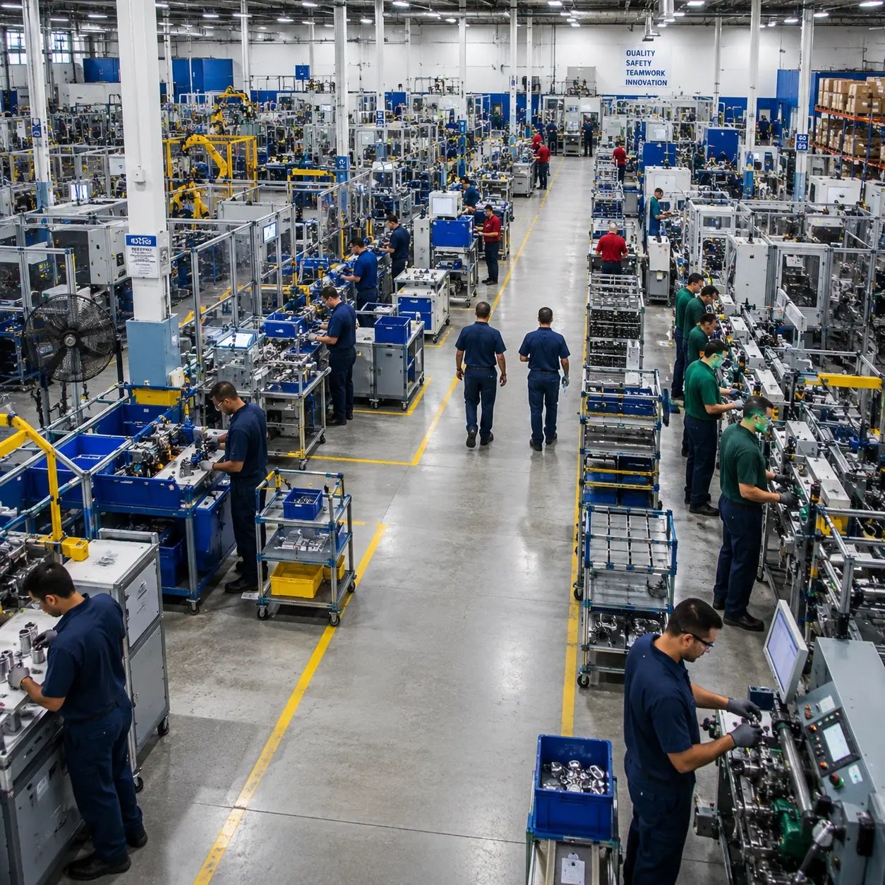 Overhead production floor
