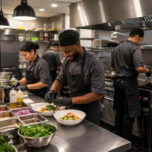 Restaurant cook smiling