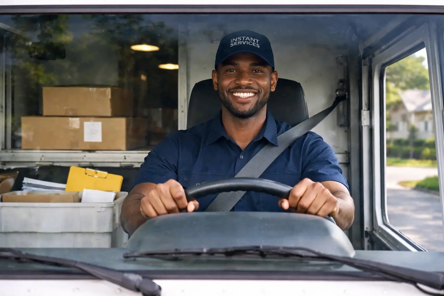 Smiling mailman