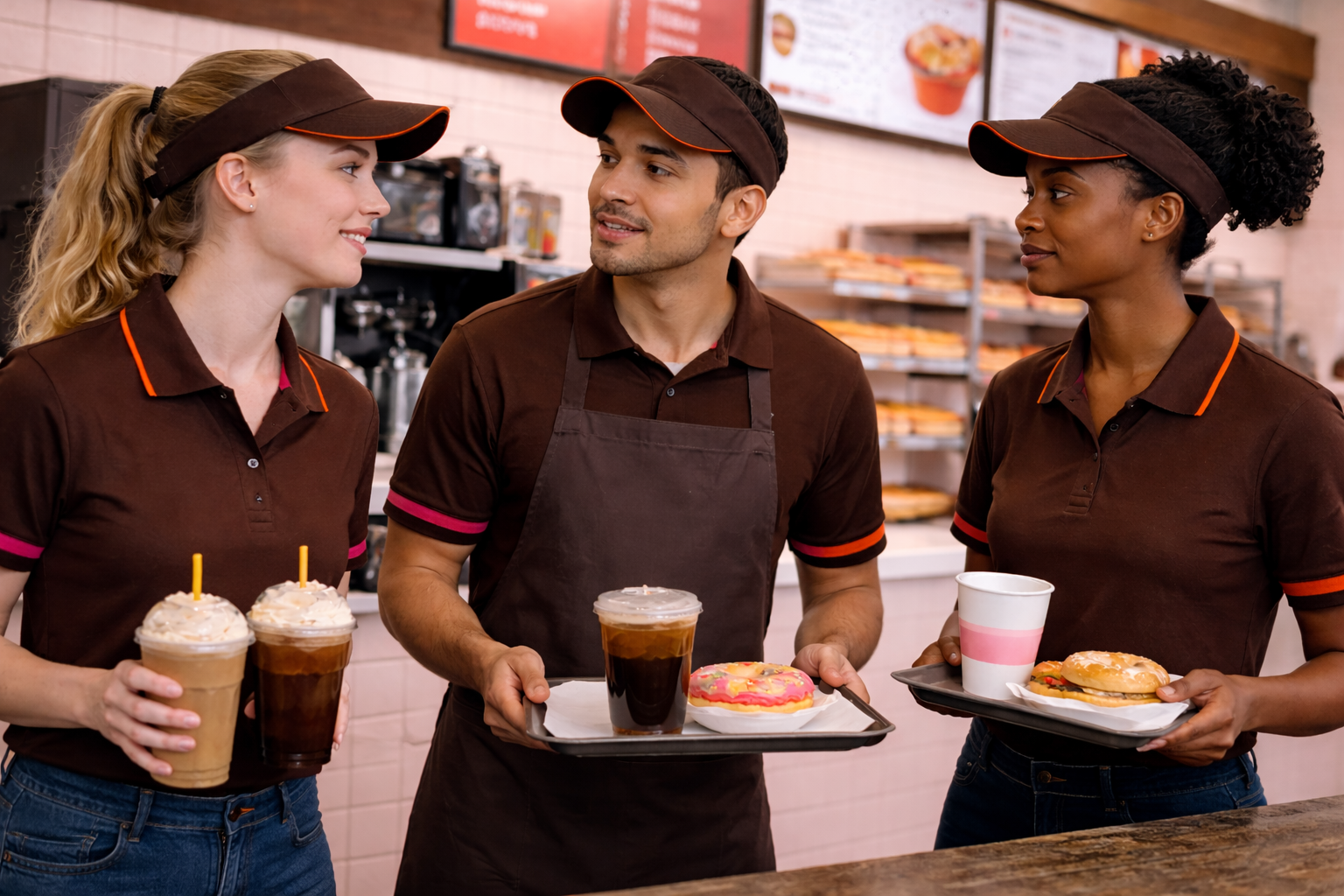 dunkin like employees chatting